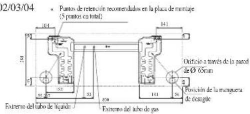 DAIKIN FWT06GATNMV1 - Medidas Y Espacios De Retención De Placa De Montaje Recomendados - 1