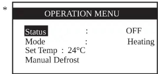 DAIKIN UATYQ550MCY17 - Menu Opérations - 1