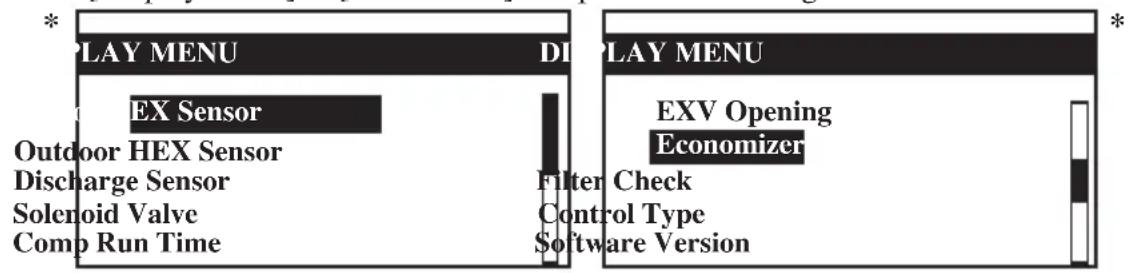 DAIKIN UATYQ550MCY17 - Display Menu - 1