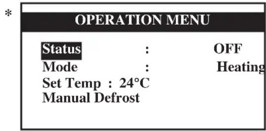 DAIKIN UATYQ550MCY17 - Operation Menu - 1