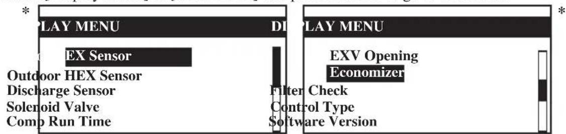 DAIKIN UATYQ450MCY1 - Display Menu - 1