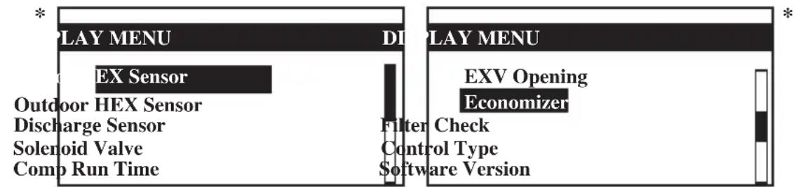 DAIKIN UATYQ450MCY1 - Menu Wyświetlacz - 1
