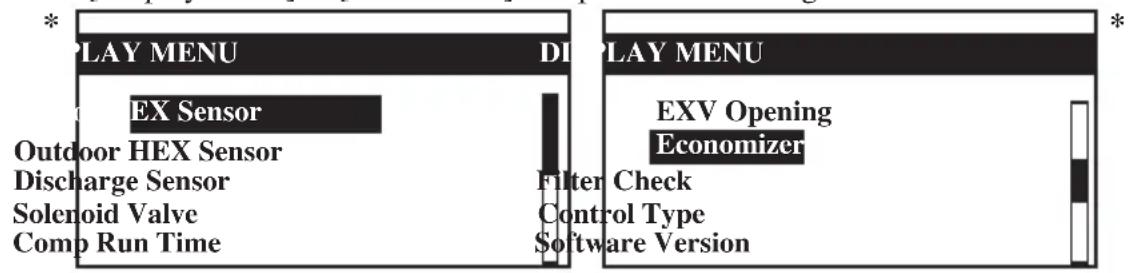 DAIKIN UATYQ350MCY17 - Display Menu - 1