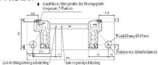 DAIKIN FWT04GATNMV1 - Empfohlene Montageplatte, Halterungsstellen und Abmessungen - 1