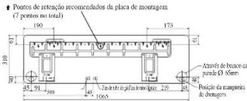 DAIKIN FWT04GATNMV1 - Pontos de retenção da placa de montage recomendados e dimensões - 2