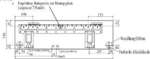 DAIKIN RXN35MV1B9 - Empfohlene Montageplatte, Halterungsstellen und Abmessungen - 3