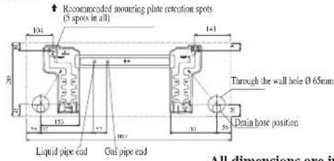 DAIKIN FWT02GATNMV1 - Recommended Mounting Plate Retention Spots And Dimensions - 1
