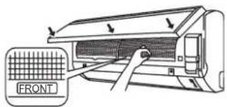 DAIKIN FWT02GATNMV1 - Stellen Sie den Luftfilter in die ursprüngliche Einstellung zurück und schreiben Sie den Deckel auf der Vorderseite. - 1