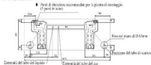 DAIKIN FWT02GATNMV1 - Punti Di Fissaggio Della Piastra Di Montaggio E Dimensioni Raccomandate - 1