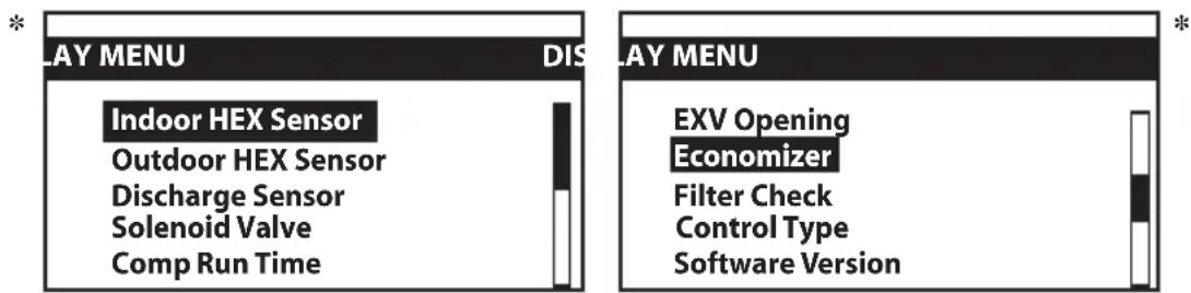 DAIKIN UATYQ250MCY17 - Μενού ενδείξεων - 1