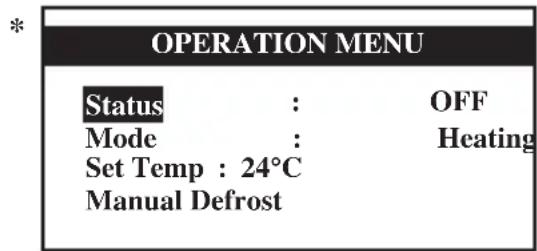 DAIKIN UATYQ250MCY17 - Menu Opérations - 1