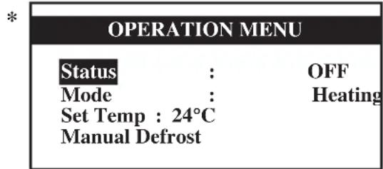 DAIKIN UATYQ900MCY17 - Betriebsmenü - 1