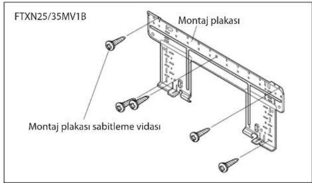 DAIKIN RXN60MV1B - Montaj Levhasının Monte Edilmesi - 1