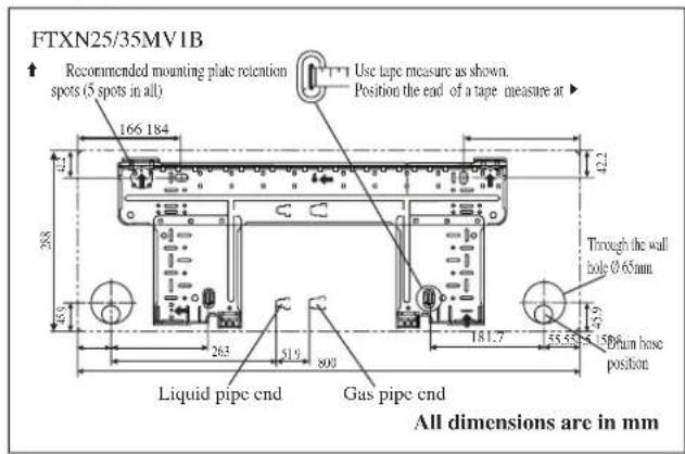 DAIKIN RXN60MV1B - Mounting Installation Plate - 3