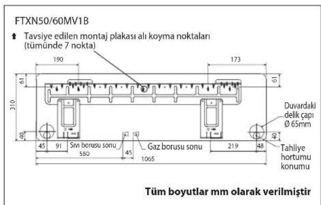 DAIKIN RXN60MV1B - Montaj Levhasının Monte Edilmesi - 4