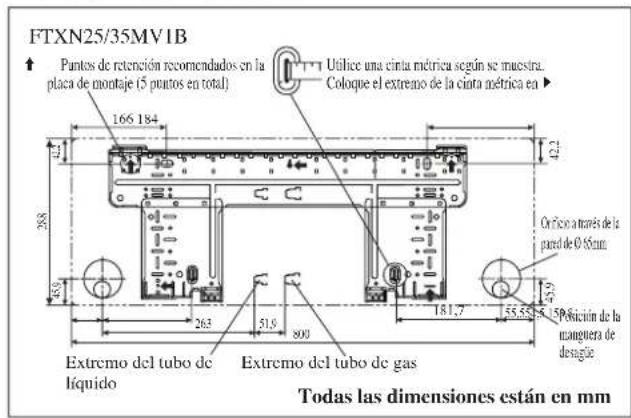 DAIKIN RXN60MV1B - Montaje De La Placa De Instalación - 3
