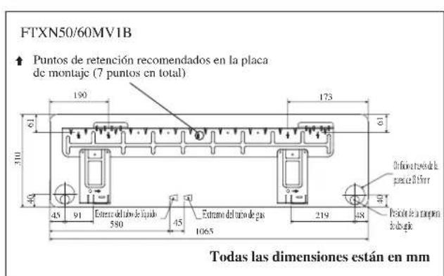 DAIKIN RXN60MV1B - Montaje De La Placa De Instalación - 4