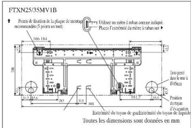 DAIKIN RXN60MV1B - Montage De La Platine Support - 3