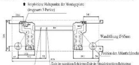 DAIKIN RXN60MV1B9 - Empfohlene Montageplatte, Halterungsstellen und Abmessungen - 2