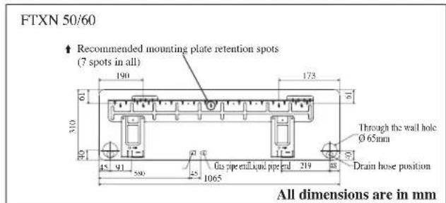 DAIKIN RXN60MV1B9 - Mounting Installation Plate - 6
