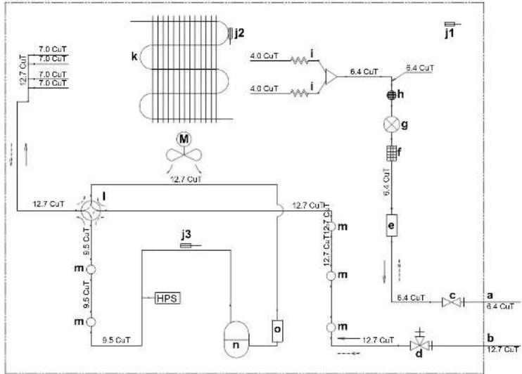 DAIKIN RXF60D5V1B - Rohrleitungsplan - 1