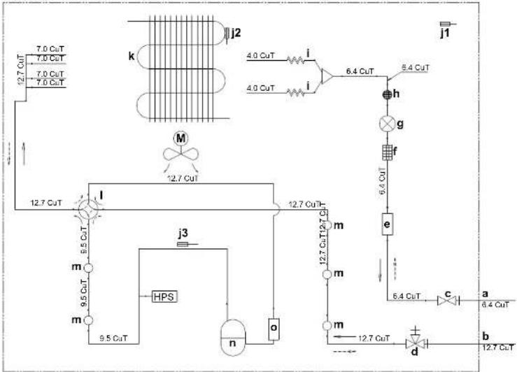DAIKIN RXF60D5V1B - Schéma de tuyauterie - 1