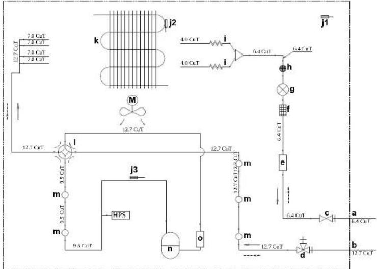 DAIKIN RXF60D5V1B - Схема трубопроводов - 1