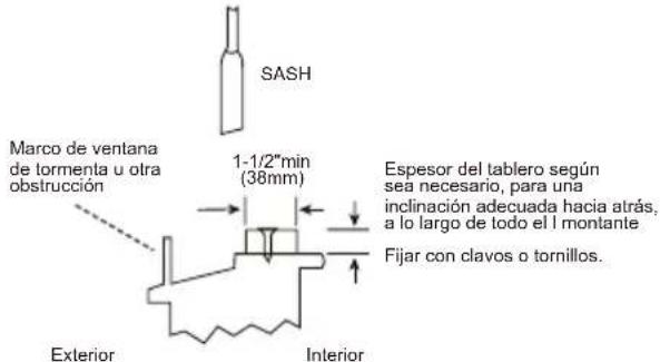 WHIRLPOOL WHAW-151IN - SI el acondicionador de aire está bloqueado por el Marco de la Ventana de Tormenta - 1