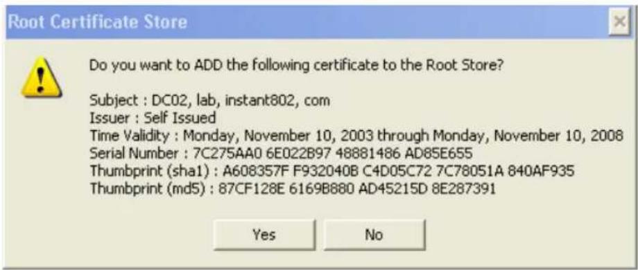 ZEBRA 9160 G2 - B.10 Obtention d'un certificat TLS-EAP pour un client - 11