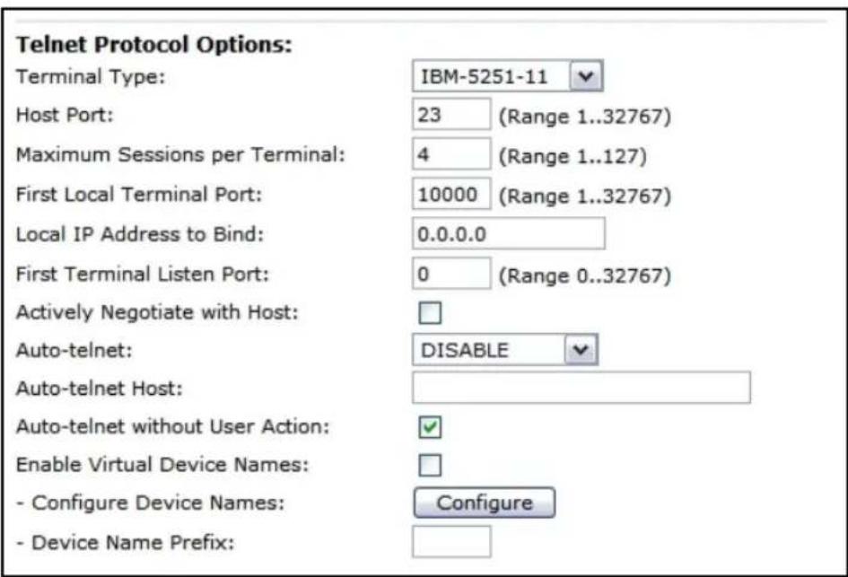 ZEBRA 9160 G2 - Options de protocole Telnet - 1