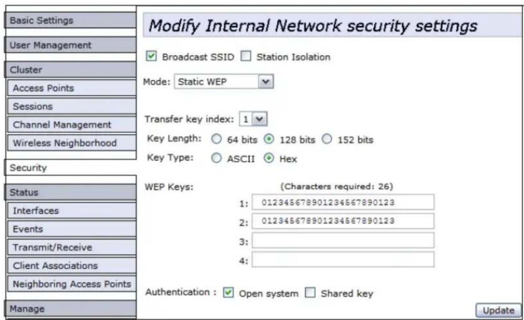 ZEBRA 9160 G2 - B.5 Configuration de la sécurité WEP statique sur un client - 1