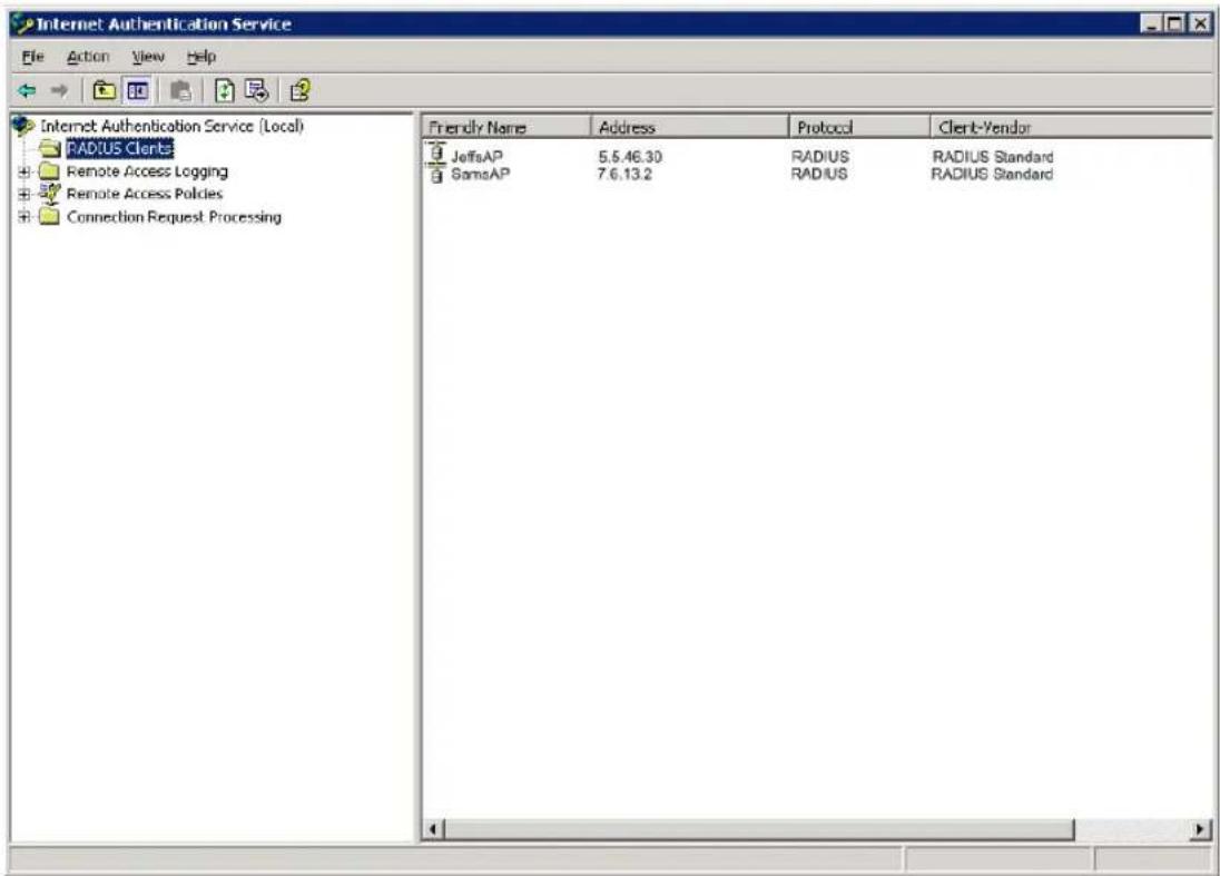 ZEBRA 9160 G2 - B.9 Configuration d'un serveur RADIUS externe pour reconnaître la 9160 G2 - 4