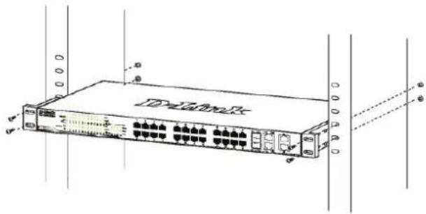 D-LINK DGS-1210-28P - Pemasangan pada Rak - 2