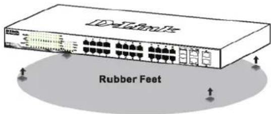 D-LINK DGS-1210-28P - Instalação em Mesa de Trabalho ou Prateleira - 1