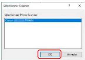 CANON imageFORMULA DR-S350NW - Sélectionnez le scanner que vous utilisez et cliquez sur [OK]. - 1