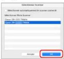 CANON imageFORMULA DR-S350NW - Sélectionnez le scanner que vous utilisez et cliquez sur [OK]. - 1