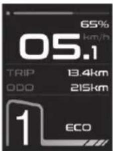 65% km/h 05.1 TRIP 13.4km ODO 215km 1 ECO