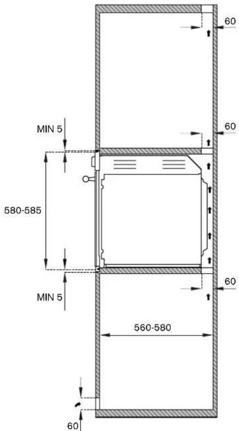 LA GERMANIA F6011LAGPSNE - INSTALLATION SOUS PLAN DE CUISSON - 5