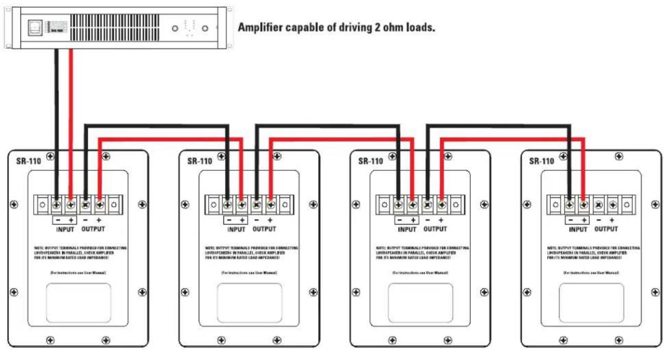 QSC SR-110 - Terminales de SALIDA conectadas en paralelo - 2