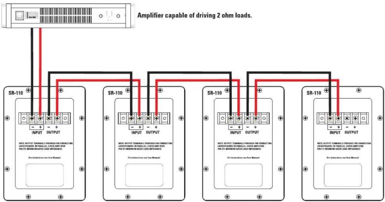 QSC SR-110 - Parallel Connected OUTPUT Terminals - 2