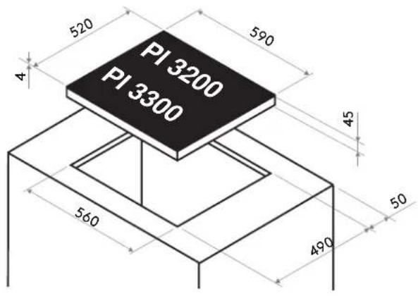 Pando PI 3800 - - As dimensões são: - 1