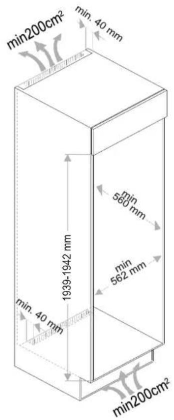 Pando PFBI L COMBI - INSTALLATION INSTRUCTIONS AND DIMENSIONS - 1