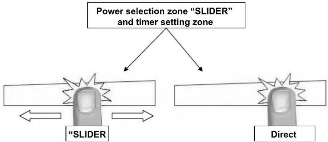 Pando PI-DOM - Power selection zone "SLIDER" and timer setting zone - 1