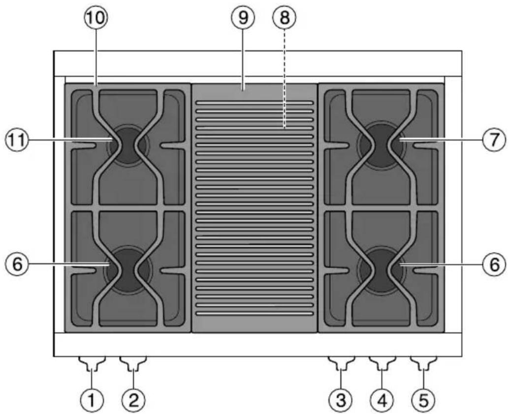 MIELE HR 1134-1 G - Surface de cuisson - 1