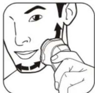 TECHWOOD TRZ-956 - APPUYER SUR LE BOUTON MARCHE/ARRÉT (ON) PUIS COMMENC2 À VOUS RASER. LA TONDEUSE (A L'ARRÊRE DE L'APPAREIL) SERT POUR LES PATES ET LA MOUSTACHE. - 2