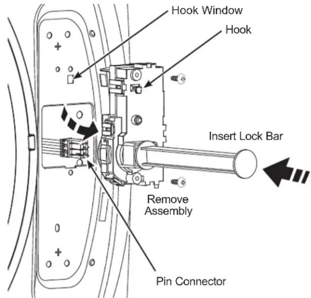 GE PFW955SPWDS - REMOVE LOCK ASSEMBLY AND INSTALL ON OPPOSITE SIDE OF WASHER (CONTINUED) - 1