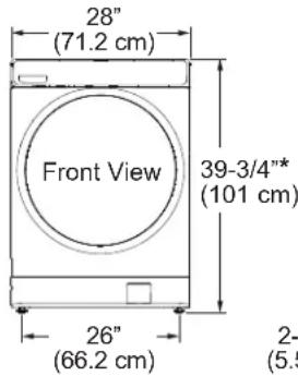 GE PFW955SPWDS - WASHER DIMENSIONS - 1