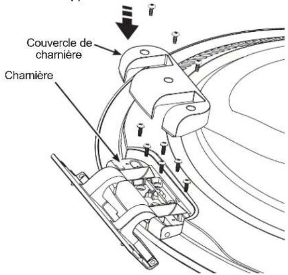 GE PFW955SPWDS - REPLACEZ LA CHARNIÈRE DE PORTE ET LE COUVERCLE DE CHARNIÈRE SUR LE CÔTE OPPOSE - 1
