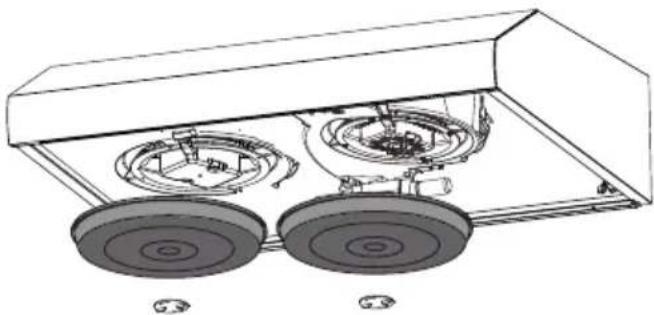 BEKO HNS61320X - Înlocuirea filtrelor de carbon (modul de circulație a aerului) - 1