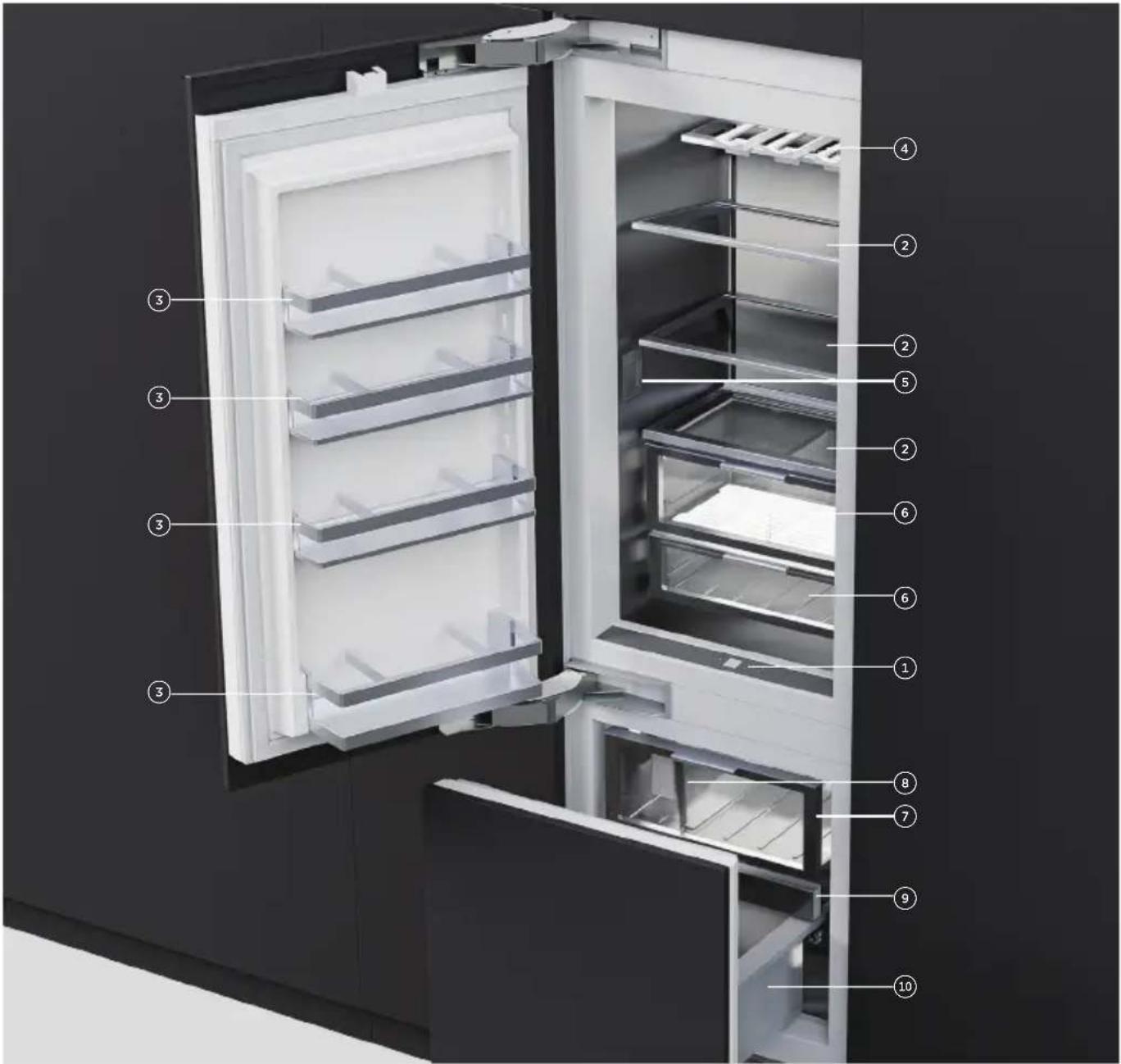 Fisher & Paykel RS3084WRUE1 - Insertion de la tige de limitation de charnière - 1